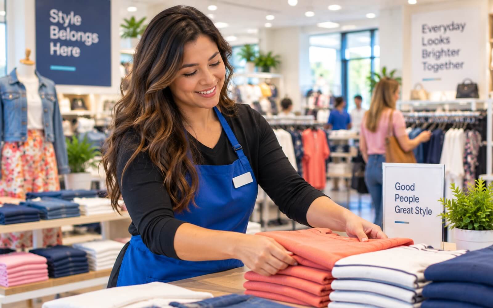 Retail employee working in a store