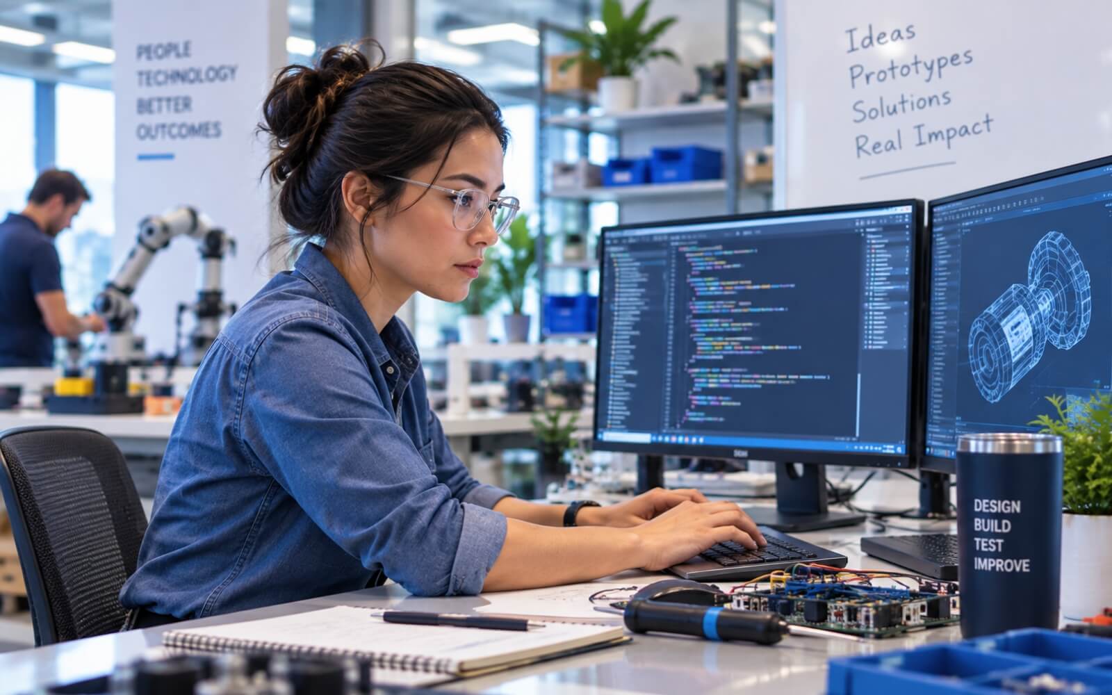 Technology professional working with digital systems